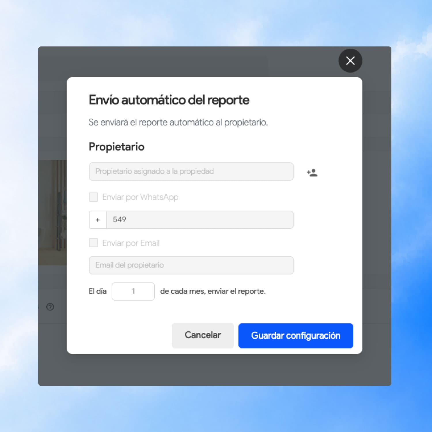 Configuración del envío automático de reportes a propietarios en 2clics