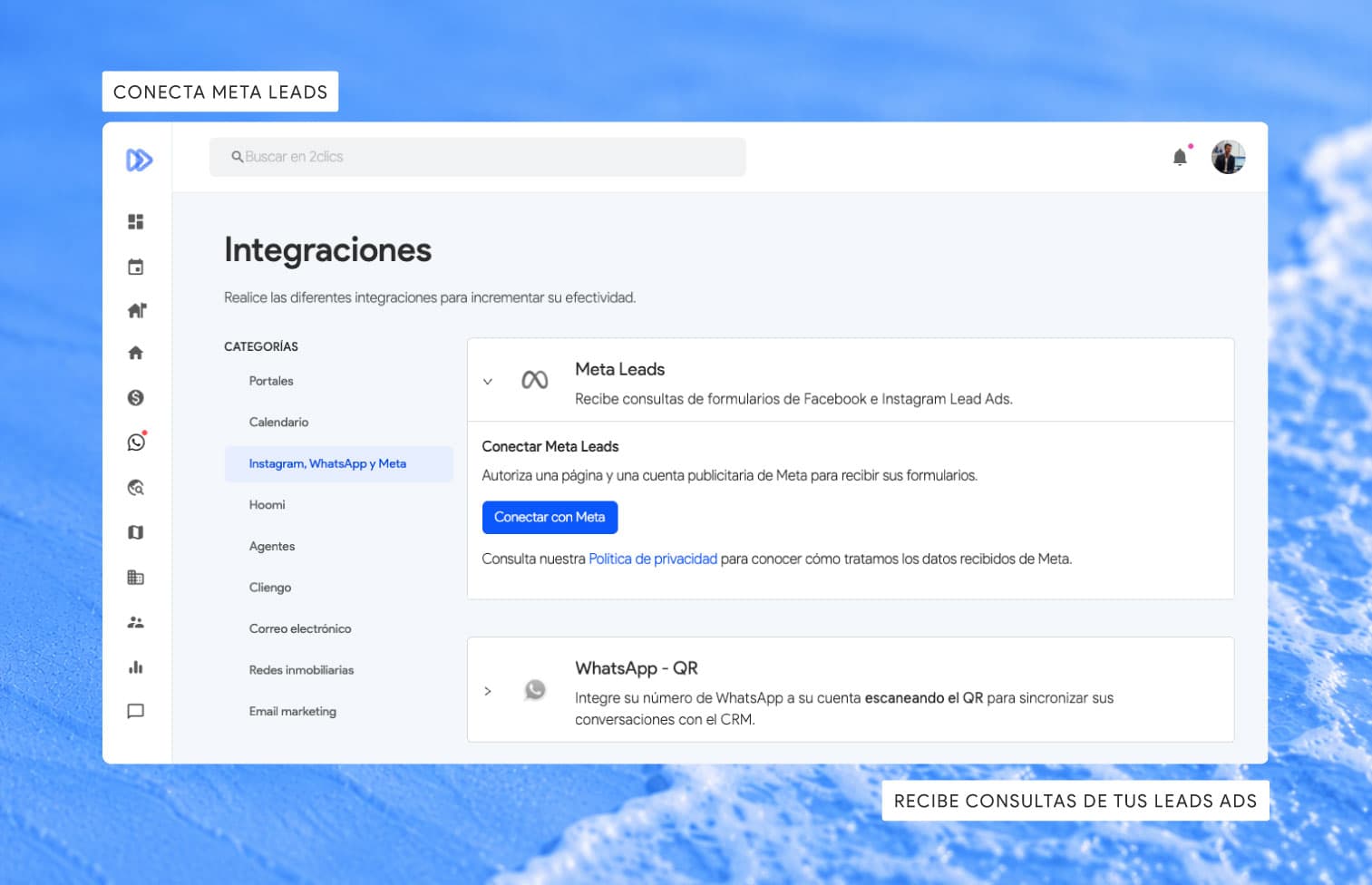 Integración de campañas de Facebook e Instagram con 2clics CRM