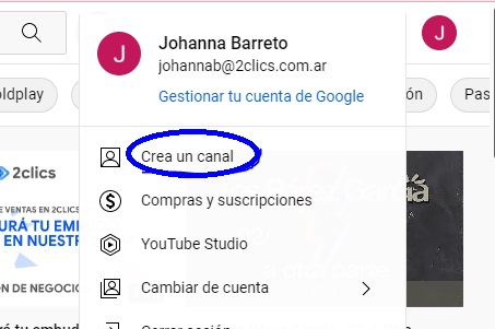 Crear un canal nuevo