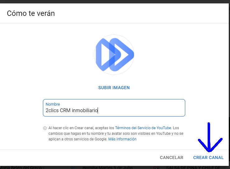 añadir un nombre para el canal