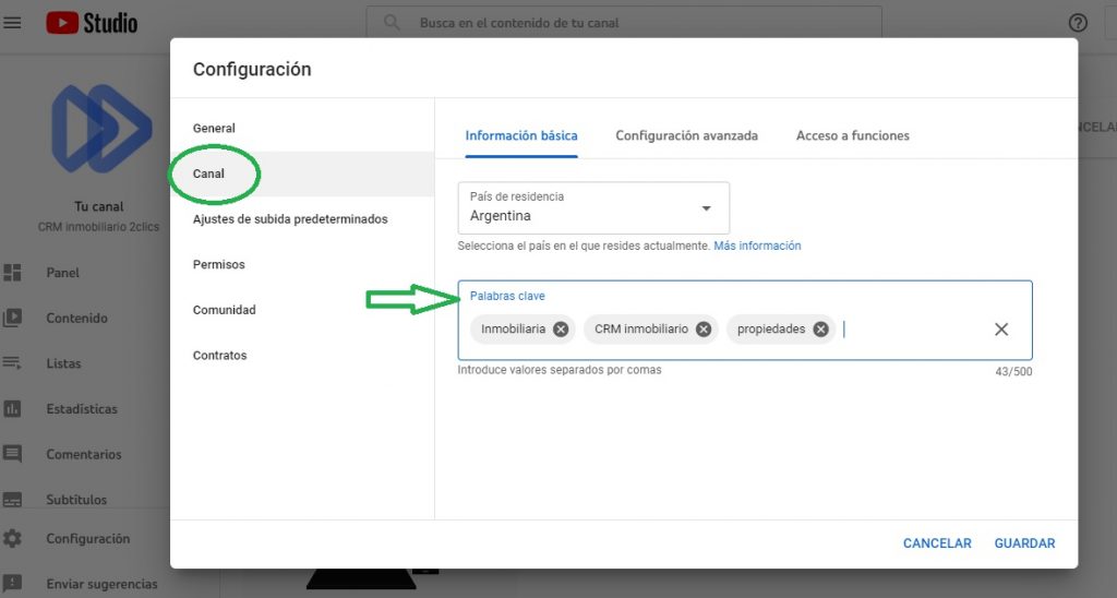 describir el canal de youtube