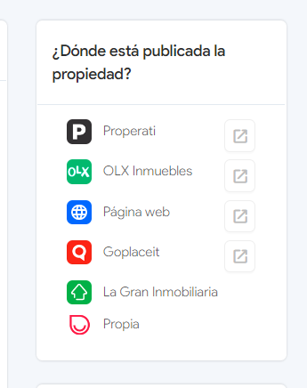 Saber en que portales se encuentra publicada la propiedad